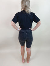 Load image into Gallery viewer, Lainey Black Mineral Wash Biker Shorts