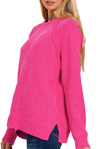 Chenille Sweater - Candy Pink
