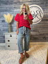 Load image into Gallery viewer, Cherry Floral Balloon Sleeve Top