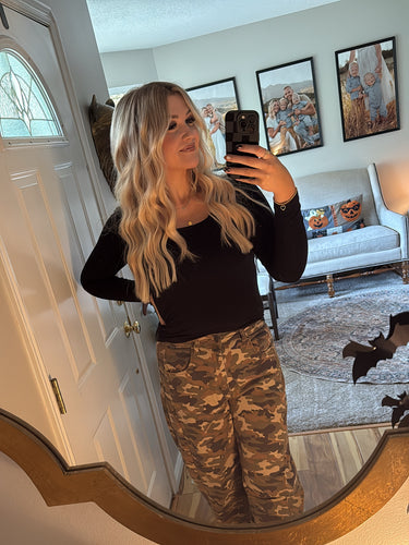 CAMO WASHED BARREL DENIM
