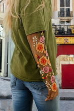 Load image into Gallery viewer, Maya two piece floral long sleeve tee / green