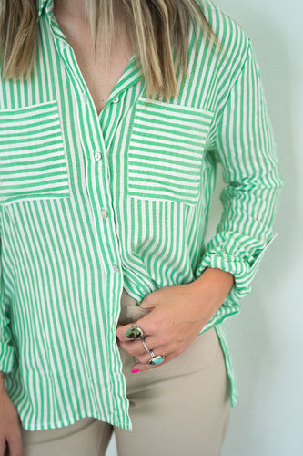 Kira Striped Top - Green