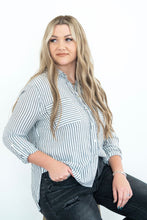 Load image into Gallery viewer, Kira Striped Top - Charcoal