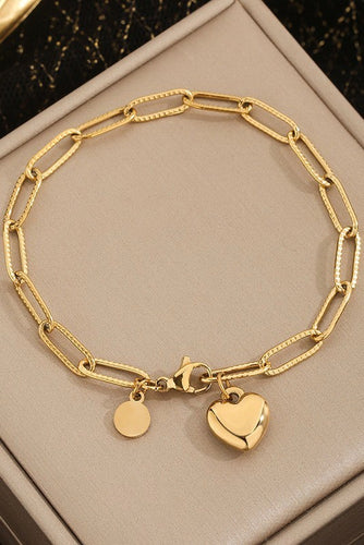 18k Stainless steel heart bracelet