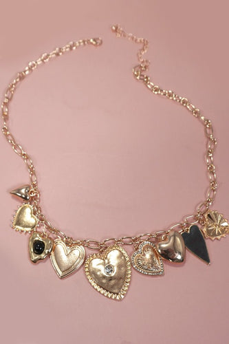 Bold heart charm necklace
