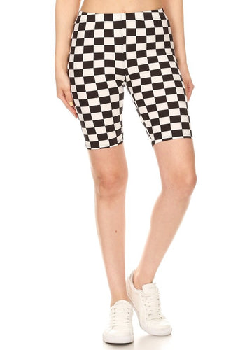 Checkered Biker Shorts