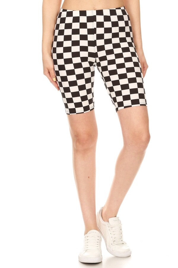 Checkered Biker Shorts