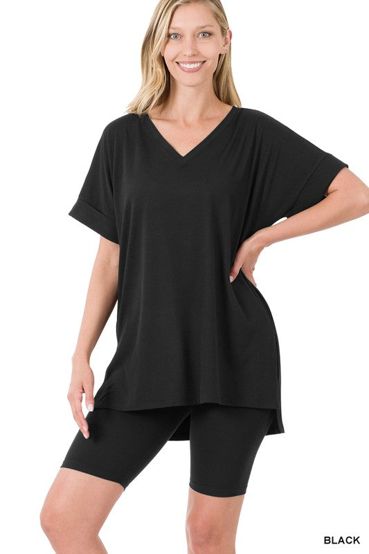 Brix Set / Black V-neck