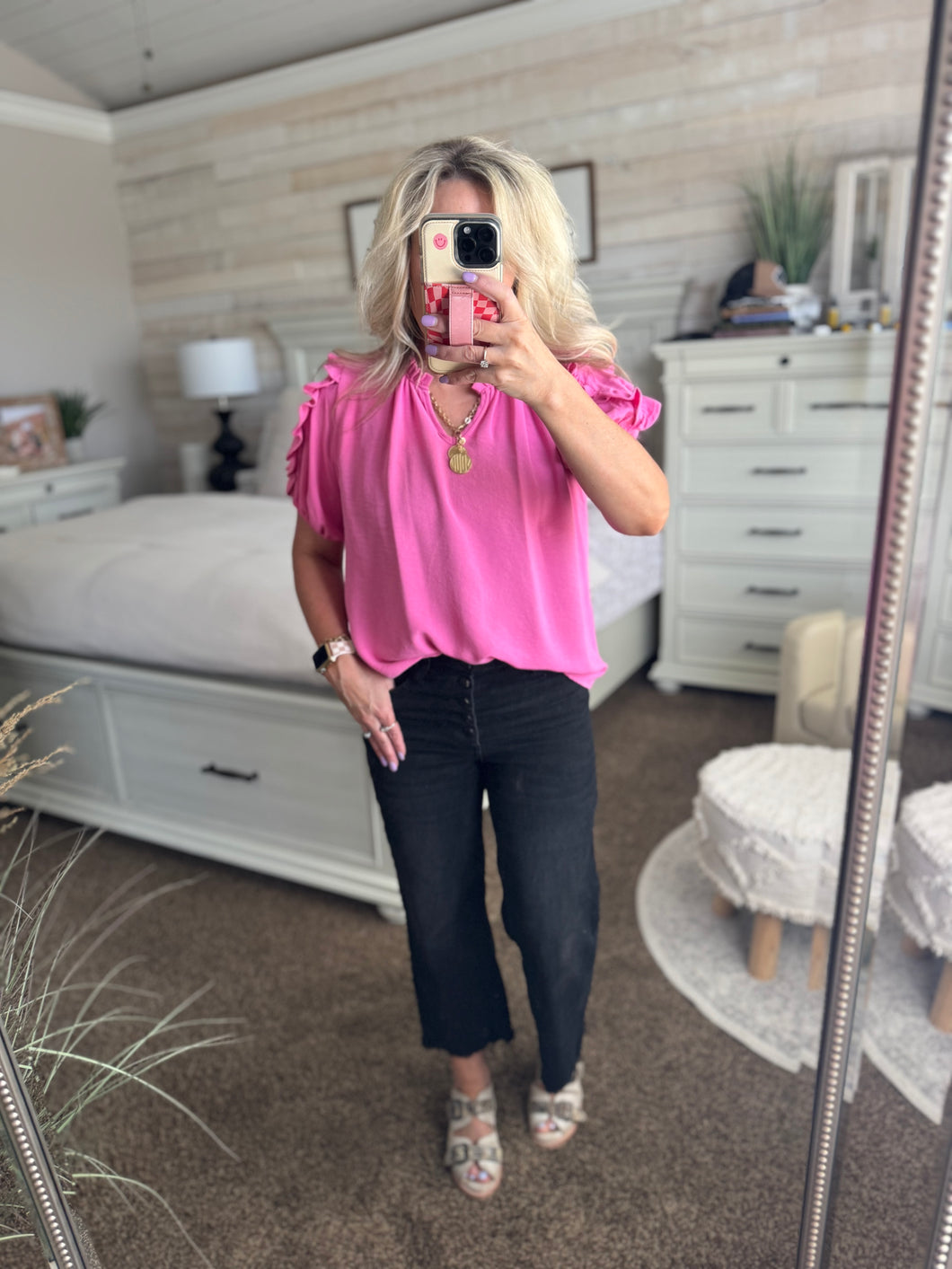 Ruffle Top - Bubble Gum