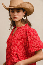 Load image into Gallery viewer, Cherry Floral Balloon Sleeve Top