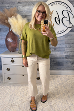 Load image into Gallery viewer, Maya two piece floral long sleeve tee / green