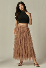 Load image into Gallery viewer, Dotted Tulle Skirt / Taupe