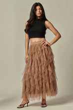 Load image into Gallery viewer, Dotted Tulle Skirt / Taupe